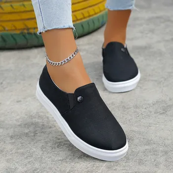 Ayakkabı Kadınlar için Yeni Siyah Sığ Ağız gündelik ayakkabı Yaz Moda kaymaz Bayanlar Tek ayakkabı Sneakers Kadınlar