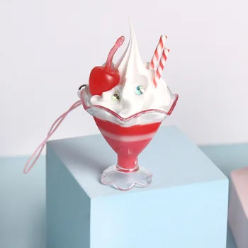 Simüle Dondurma Anahtarlık Krem Dondurma Dondurma Fincan Fotoğraf Modeli Öğrenci Telefonu Çantası Araba Kolye Süsler Hediye Ivır Zıvır