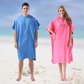 Çabuk Kuru Sörf Panço Değişen Havlu Hood ile Mikrofiber plaj battaniyesi banyo havlusu Yüzmek Havlu Wetsuit Plaj Panço Yetişkinler için