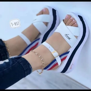 Kadın Rahat Takozlar platform ayakkabılar 2023 Yaz Tasarımcı Marka Toka Açık kaymaz plaj sandaletleri Zapatos De Mujer Sandalias
