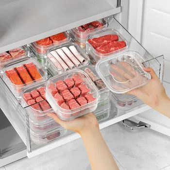 Buzdolabı saklama kutusu Buzdolabı Organizatör Et Meyve Sebze Gıda Konteyner Mühürlü Taze kapaklı kutu Mutfak Aksesuarları