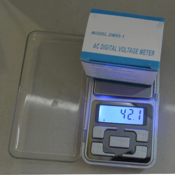 DM55 - 1 ABD Plug Mavi Dijital lcd ekran AC 80-300V Voltmetre Elektrikli Aletler Gerilim Metre Volt Test Cihazı