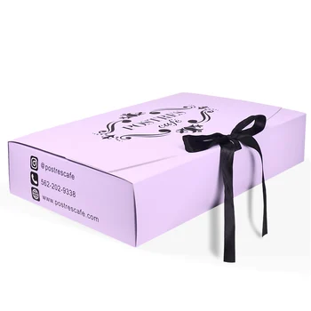 özelleştirilmiş tasarım Sıcak satış geri dönüşümlü özelleştirilmiş kozmetik hediye pembe sanat kağıt ambalaj kutusu ilmek ile