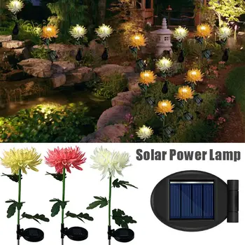 Hızlı Kurulum bahçe dekoru Peyzaj zemin aydınlatması krizantem çiçeği güneş Enerjisi Lambası