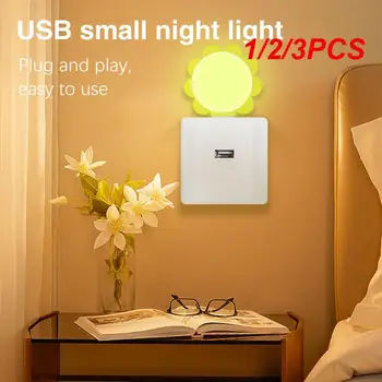 1/2/3 ADET LED Gece Lambası Mini USB Ses Kontrolü Taşınabilir Küçük acil durum lambası Yatak Odası Oturma Odası Kapalı Başucu Çin Ses