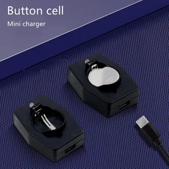 Taşınabilir Mini Düğme Pil şarj cihazı LIR2032H LIR1632 LIR2025 LIR2016 Tip-C Şarj 3.6 V Li-İon Pil Şarj Cihazı