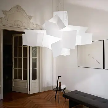 Akrilik geometrik kolye ışık yaratıcı Yemek Odası Ev dekor salonu ışıkları Nordic kağıt kolye ışık Beyaz Foscarini ışıkları