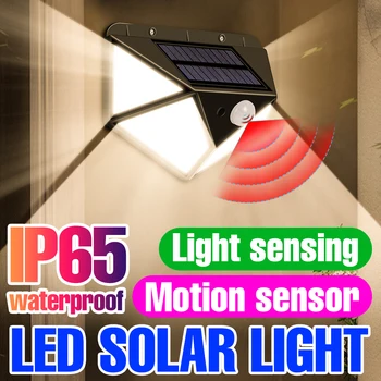 Led güneş ışığı hareket sensörü duvar lambası dış mekan güneş ışığı projektör bahçe dekorasyon IP65 su geçirmez balkon aydınlatma acil