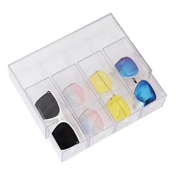 4 katmanlı Şeffaf Çekmece saklama kutusu Şeffaf Toz Geçirmez Gözlük Güneş Gözlüğü Kozmetik Masaüstü Kırtasiye Depolama Rafı