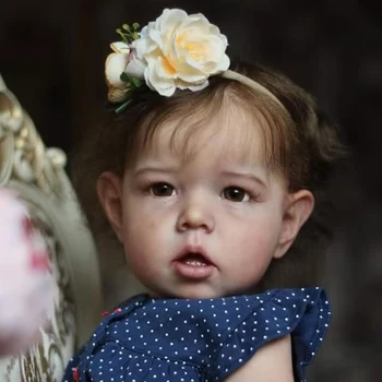 Yeniden doğmuş NPK 50cm Bebek Bebek Liam Seçenekleri Gerçekçi el yapımı Yürümeye Başlayan Kız Bebek 3D Cilt Görünür Damarlar Köklü Saç