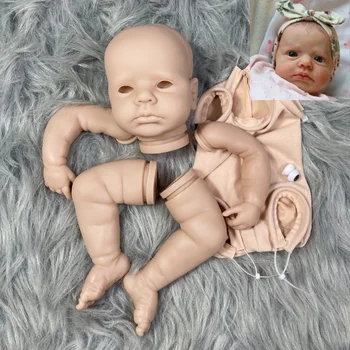 20 İnç Boyasız Yeniden Doğmuş Bebek Kiti LouLou Uyanık Yumuşak Vinil Bez Vücut ve Gözler El Yapımı DIY Kalıp Oyuncak Bebek Parçaları