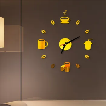 3d Dıy Numaraları Akrilik Ayna Duvar Sticker saat ev dekoru Duvar Çıkartmaları Saat Sticker Ev Mutfak Oturma Odası Dekor L0