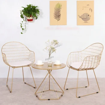 İskandinav yemek Sandalyesi mutfak mobilyası Ferforje Yatak Odası Sandalye Yuvarlak Arka Koltuk Kahve Evi yemek sandalyeleri