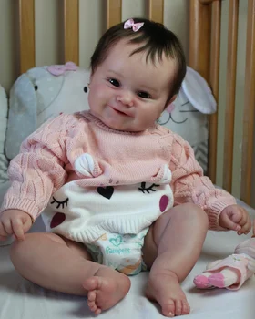 NPK 50 CM Yumuşak ve Tam Vücut Silikon Reborn Yürümeye Başlayan Kız Bebek Maddie Yumuşak 3D Cilt Çoklu Katmanlar Boyama Görünür Damarlar