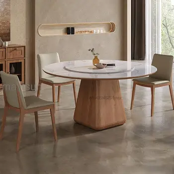 Ahşap Yemek Oturma Odası Setleri Ev Masası İstikrarlı 12mm Kaya Levha 18mm Kalınlığında Taban Plakası Masa Üstü Yuvarlak Mutfak Pikap