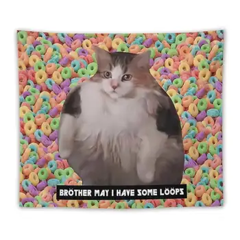 Kedi Kardeş Olabilir Bazı Döngüler Komik Meme Goblen Duvar Asılı Yurt Parti Zemin Ev Dekor Oturma Odası Yatak Odası için