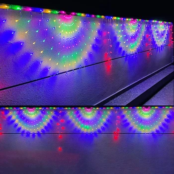 Noel tavuskuşu sokak ışıkları 3M*0.5 M 300LED örgü net ışık 220/110v AB/ABD açık peri Garland ışıkları noel düğün parti için