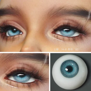 14mm Gözler Oyuncaklar BJD Bebek Aksesuarları, SD DD Mavi Reçine Güvenlik Göz Küresi 1 Çift