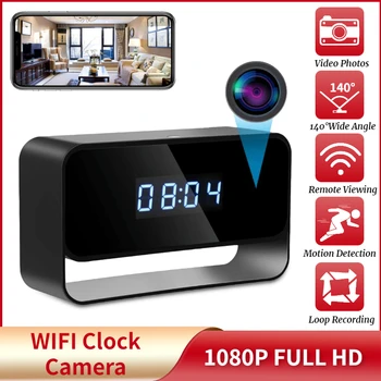 1080P Full HD Mini Kamera Kablosuz WİFİ saat kamerası Gece Görüş Hareket Algılama Ev Güvenlik Dadı Alarm İzle Kamera