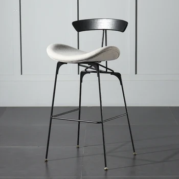 Deri Mutfak İskandinav Bar Sandalyeleri Yemek Resepsiyon Yumuşak Manikür yüksek mutfak tabureleri Yüksek Cafe sillas para bar mobilya HY