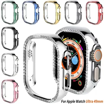 Lüks Moda Elmas Kapak Apple Watch İwatch İçin 8 7 6 Aksesuarları Serisi Ultra Koruyucu Kılıf 49mm 45mm 41mm 44mm İzle