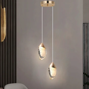 Lamba Kristal sarkıt aydınlatma Yatak Odası İçin, LED Mini Modern Kolye aydınlatma armatürleri İle Altın Tozu Kristal Bar Banyo Bedr