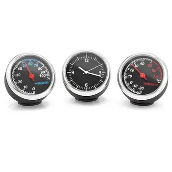 Araba Termometre Higrometre Dayanıklı Kuvars Saat Dekorasyon İçin Oto Araba Dijital Pratik Panolar Saat Dekorasyon Araba