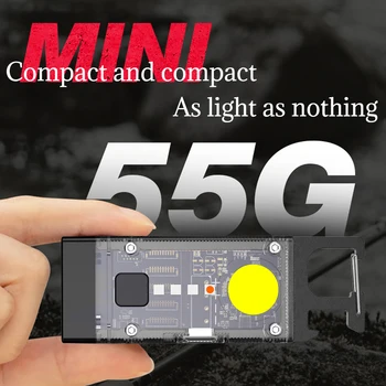 Mini LED 800LM el feneri Anahtarlık çok fonksiyonlu Taşınabilir COB Kamp Lambaları USB şarj çalışma ışıkları balıkçılık Lanterna kamp için