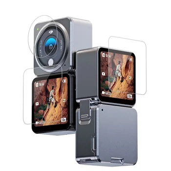 3 in 1 Temperli Cam Ekran Koruyucu için DJI Eylem 2 Lens Koruma koruyucu film için DJI Osmo Eylem 2 Kamera Aksesuarları