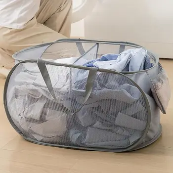 Örgü çamaşır sepeti Katlanır Sepet Kompakt Çamaşır Odası Saklama Kabı Odası Organizasyon Kutusu Yatak Odası Oturma Alanı İçin