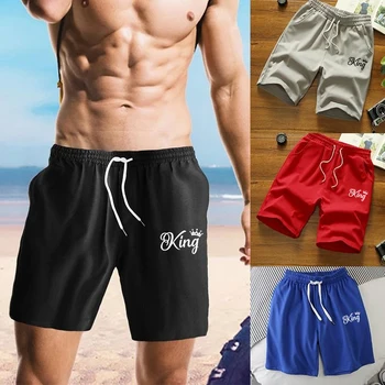 Trend erkek Çabuk Kuruyan plaj şortu Yaz Moda Beş noktalı Pantolon Rahat fitness şortu Baskılı Buz İpek Serin Şort