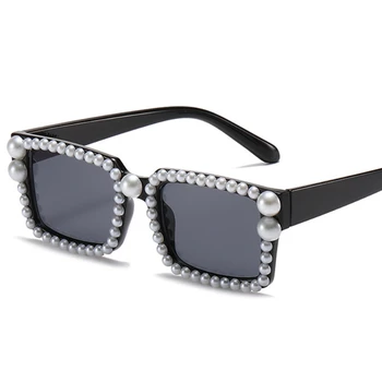 Moda Kadın Elmas Güneş Gözlüğü Kare Kare Güneş Gözlüğü UV400 Kristal Gözlük Retro Rhinestone Çerçeveleri Gözlük