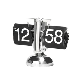 Flip Dijital Saat-Küçük Ölçekli Masa Saati Retro Flip Saat Çevirme İç Dişli Kumandalı Kuvars saat ev dekoru