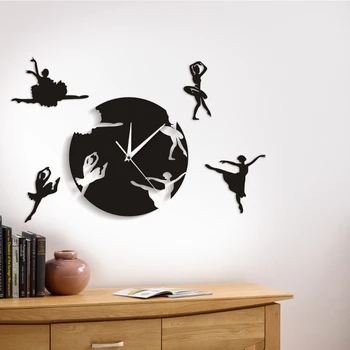 Yaratıcı DIY duvar saati bale dans duvar saati Art Deco duvar saati basit eğlenceli saat