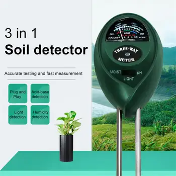Profesyonel 3 in 1 Sıcaklık Güneş ışığı Nem PH Bahçe Toprak Test Sensörü Çiçekler Metre Bitkiler Analizi Asitlik Dedektörü