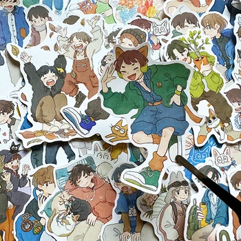 37 adet / torba Japon Karakterler Küçük Çocuklar Anime Karikatür Çıkartmalar Karalama Defteri Dergisi Mutlu planlayıcısı Karalama Defteri dekorasyon
