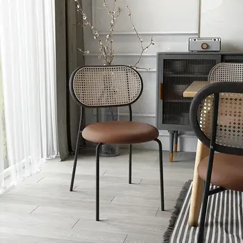 Rattan Tasarım yemek sandalyeleri Salonu Rahatlatıcı Nordic Cafe Oturma Odası Sandalyeleri Modern Ergonomik Meuble Salon Ev Mobilyaları YX50DC