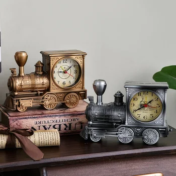 Tren Retro Dekor Vintage Odası Dekor Lüks İç Antika Ofis İzle Pelerinler Ev Timepiece Cyberpunk Saat Dijital Masa
