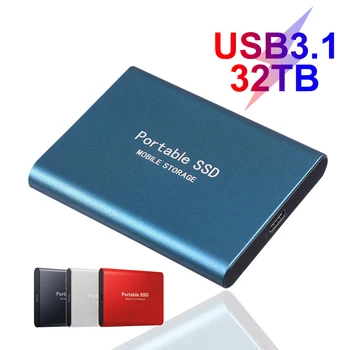 100 % Orijinal Siyah SSD 1TB 2TB TİP-C USB 3.1 Taşınabilir SSD Sata 4TB 8TB Disko Duro Externo Kalem Sürücü 16TB USB bellek Sabit Disk