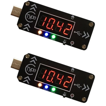 2X USB Şarj Tetik Şarj Voltmetre Ampermetre 5 V / 9 V / 12 V / 15 V / 20 V / PPS PD2. 0 PD3. 0 Tip-C USB Yem Cihazı