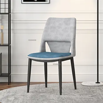 Iskandinav Deri yemek sandalyeleri İçin mutfak mobilyası Minimalist masa sandalye ışığı Lüks Geri Eğlence Restoran yemek masası Sandalye
