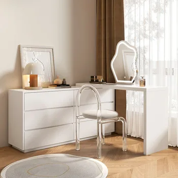 Dresser Çok Fonksiyonlu Tuvalet Masası Japon Depolama Ayna Sandalye Tuvalet Masası Konteyner İskandinav Tocador yatak odası mobilyası