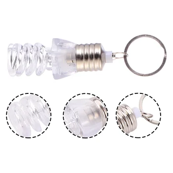 10 adet Akrilik Anahtarlık Lamba LED Mini Renkli Ampul Anahtarlık Şeffaf