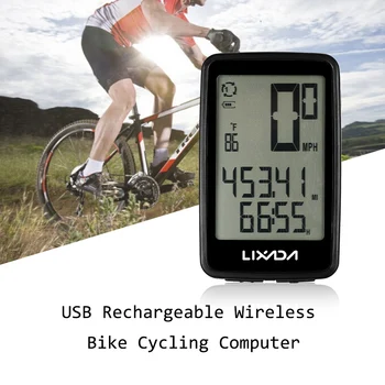 Lixada Bisiklet Bilgisayar USB Şarj Edilebilir Kablosuz Bisiklet Bisiklet Bilgisayar ile Bisiklet Kilometre Kilometre Sayacı İzle LED Dijital Hızı