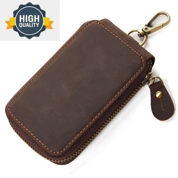 Hakiki Deri Vintage Anahtarlık Erkekler cüzdan bulucu kılıf çanta Kadın Organizatör kahya akıllı anahtarlık kapak