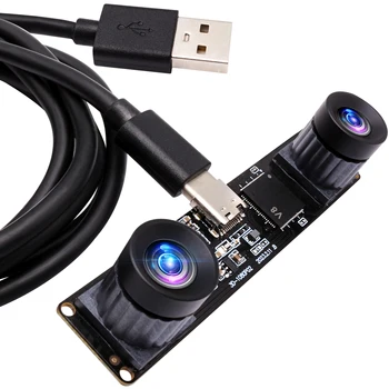 ELP 4MP Çift Lens USB Kamera Senkronizasyon Stereo Kamera Modülü Yüksek Hızlı 1080 P 60fps CMOS AR0330 Sensörü 3D VR Kamera PC İçin