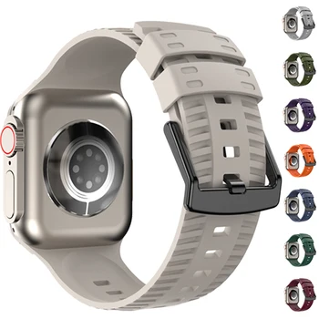 Silikon Kayış apple saat bandı Ultra 49mm 44mm 45mm 42mm 41mm 42mm 38mm spor Watchband iwatch Serisi 8 7 6 5 bilezik