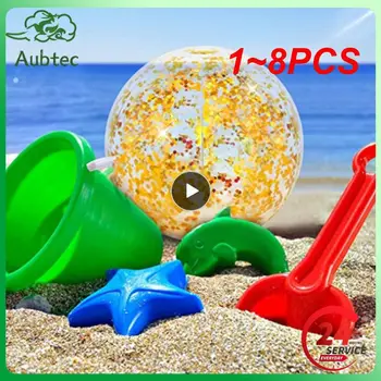1 ~ 8 ADET Açık Şişme Plaj Topu Yaz Su Oyun Parti Havuzu Oyuncaklar Çocuk Oyuncakları Glitter Konfeti Plaj Topu Aksesuarları Su