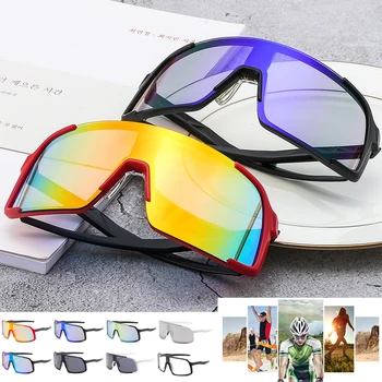 Yeni Spor Güneş Gözlüğü Erkekler Kadınlar UV400 Açık Spor Güneş Gözlüğü Çok Renkli Lensler Dağ Bisikleti Yol Bisikleti Rüzgar Geçirmez Gözlük