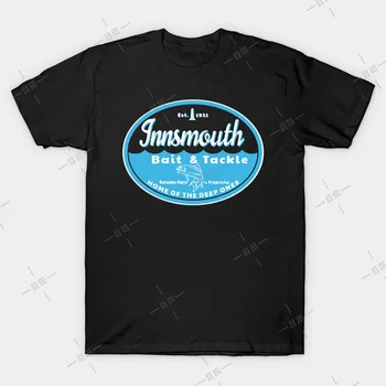 Innsmouth Yem ve Mücadele T shirt Lovecraft tee deniz canavarı balıkçılık balıkçı cthulhu edebiyat severler çağrı cthulhu